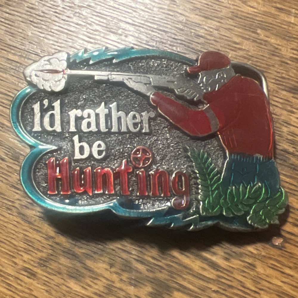VTG Great American Buckle Co I'd Rather Be Hunting Limited Edition #529 USA